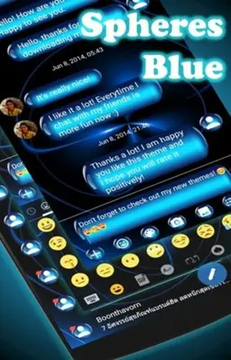 SMS Messages SpheresBlue Theme android App screenshot 2