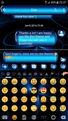 SMS Messages SpheresBlue Theme android App screenshot 3