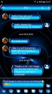 SMS Messages SpheresBlue Theme android App screenshot 5